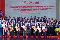 苏林出席胡志明市成立决议公布仪式。图自越通社