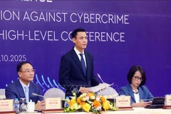 越南外交部副部长邓黄江发表讲话。图自越通社