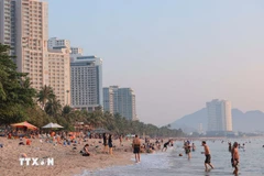 芽庄海滩碧海蓝天，绵延不绝，是众多俄罗斯游客前来休闲娱乐的热门目的地。图自越通社