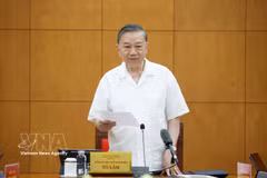 越共中央总书记、国家主席苏林发表讲话。图自越通社
