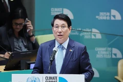国家主席梁强在全球特别高级别气候行动活动上发表讲话。图自越通社
