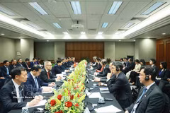 2025年3月12日，越共中央总书记苏林与新加坡共和国总理、人民行动党（PAP）秘书长黄循财举行会谈。图自越通社
