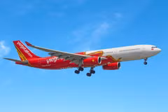越捷航空的飞机。越捷航空供图