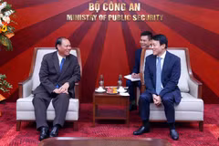 会见现场。图自越通社