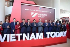 越南电视台国家对外频道Vietnam Today亮相仪式。图自越通社