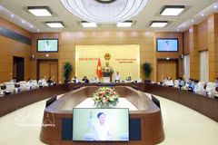 越南国会常务委员会第一次会议现场。图自越通社
