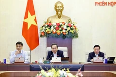越南国会主席陈青敏在会上发表讲话。图自越通社