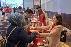 两国旅游企业探讨合作机会。图自越通社