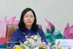 越共中央政治局委员、中央书记处书记、越南祖国阵线中央委员会主席裴氏明怀。图自越通社