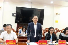 南省人民委员会副主席陈春养发表讲话。图自越通社