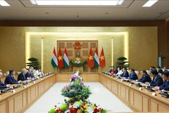政府总理范明政会见匈牙利总统道马什。图自越通社