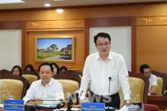 越南财政部副部长陈国芳在会议上发表讲话。图自越通社