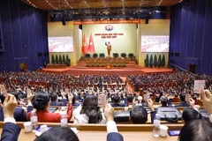 越南共产党第十四次全国代表大会现场。图自越通社