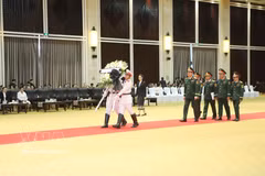 越南国防部代表团由越共中央委员、中央军委常委、国防部副部长阮长胜上将率领。图自越通社