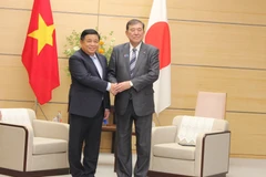 越南政府副总理阮志勇会见日本首相石破茂。图自越通社