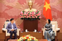 会见现场。图自越通社