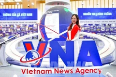 越南国家成就展的越通社展位。图自越通社
