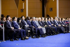 范明政总理世界经济论坛2025年新领军者年会全体会议开幕式 。图自越通社