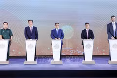 越南政府总理范明政出席动工仪式。图自越通社