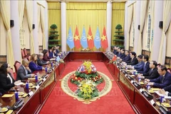 会谈现场。图自越通社