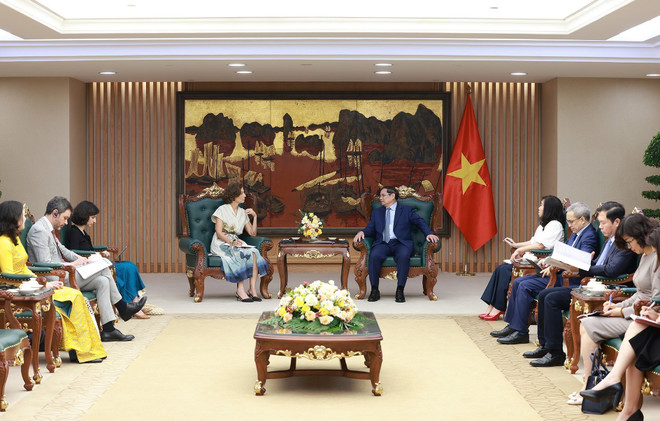 会见现场。图自越通社 vna-potal-thu-tuong-pham-minh-chinh-tiep-tong-giam-doc-unesco-8119661.jpg