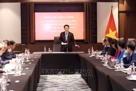 越南国家主席梁强会见越南驻非洲各国大使场景。图自越通社