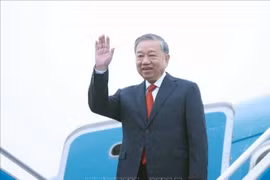 越共中央总书记苏林启程对老挝进行国事访问。图自越通社