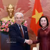 南国会副主席阮氏清会见日本德洲会集团董事长东上震一。图自越通社