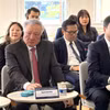 越南政府常务副总理阮和平在旧金山市出席越美金融与技术座谈会。图自越通社