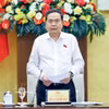 越南国会主席陈青敏在会上发表讲话。图自越通社