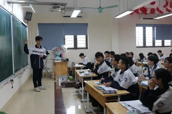 北宁省李太祖高中学校英语课。图自越通社