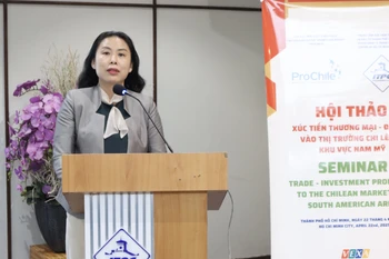 ITPC副主任胡氏鹃发表讲话。图自越通社