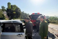 谅山省公安赴事故现场指导调查处置工作。图自越通社