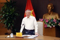 政府常务副总理阮和平发言。图自越通社