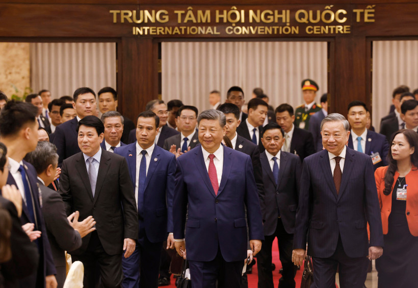 越南领导人为中共中央总书记、国家主席习近平举行隆重欢迎宴会。图自越通社