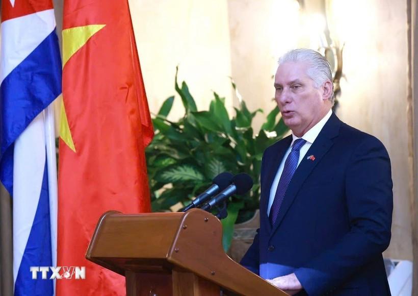 古共中央第一书记、古巴共和国主席米格尔·迪亚斯—卡内尔·贝穆德斯。图自越通社