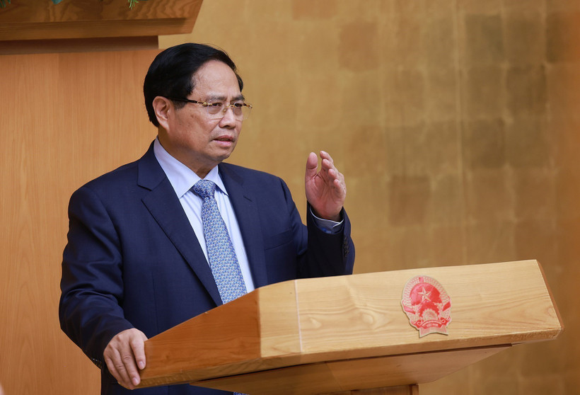范明政总理发言。图自越通社