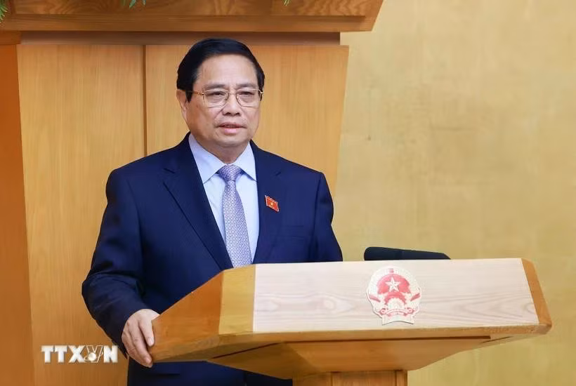 范明政总理发表讲话。图自越通社
