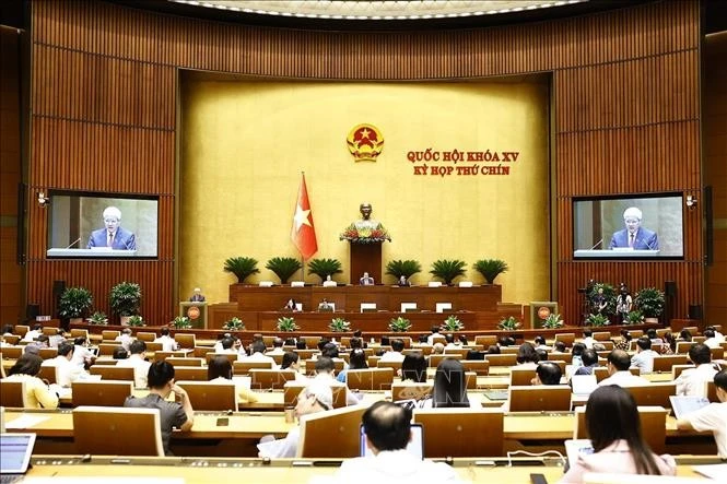 第十五届国会第九次会议场景。图自越通社