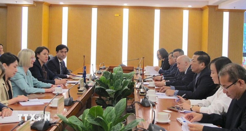 会谈现场。图自越通社