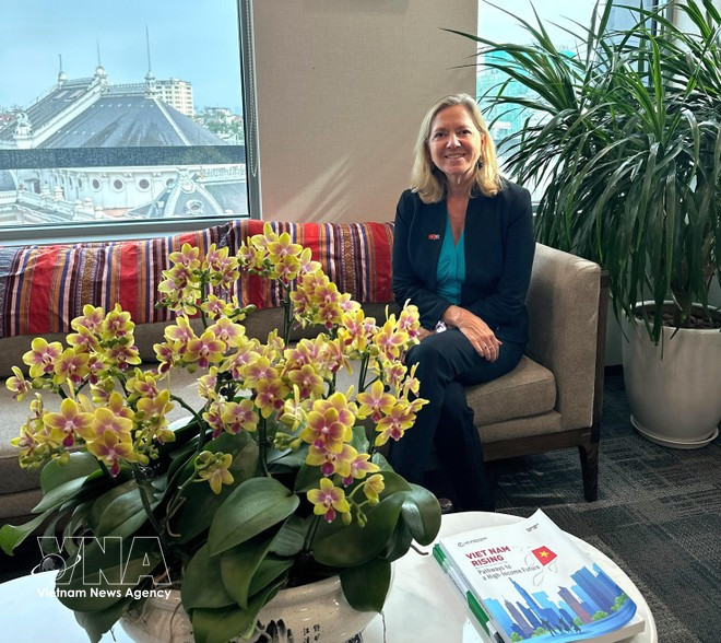 世界银行驻越南、柬埔寨和老挝首席代表玛丽亚姆·谢尔曼。图自越通社