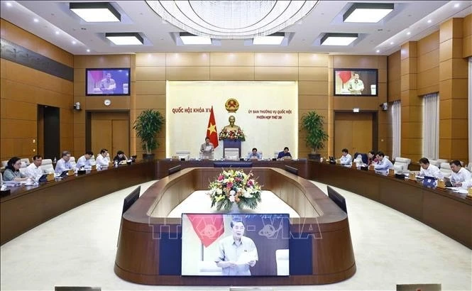 越南国会常务委员会的某场会议。图自越通社