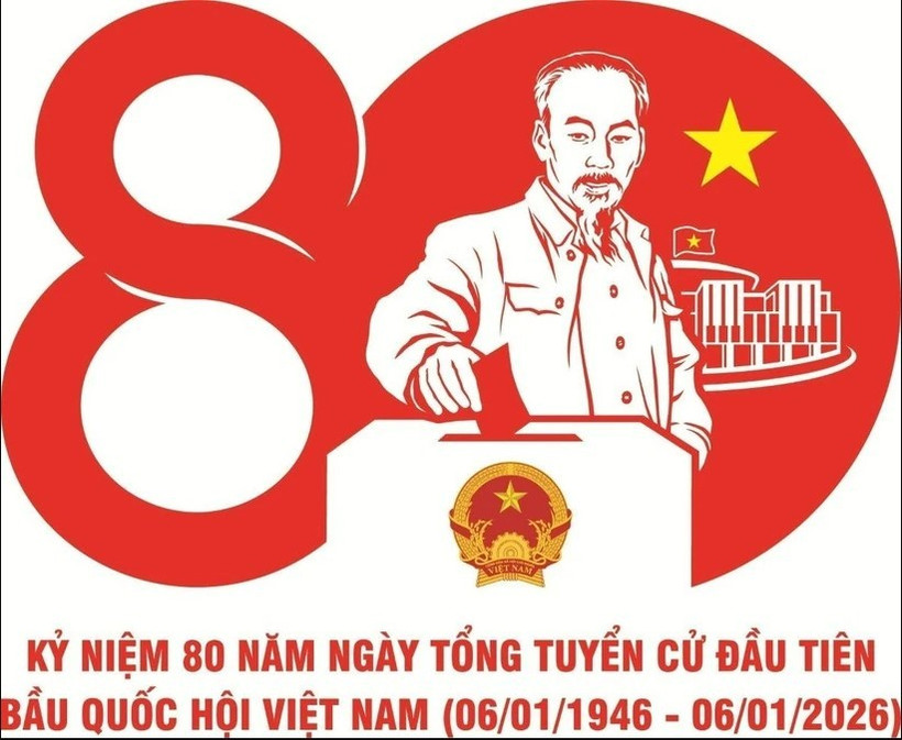 越南国会首次大选80周年庆祝活动标识系统正式公布。图自越通社