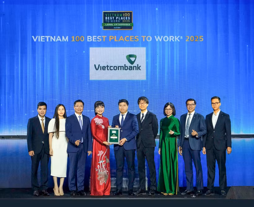 Vietcombank再次荣膺越南最佳工作场所银行业榜首。图自越通社