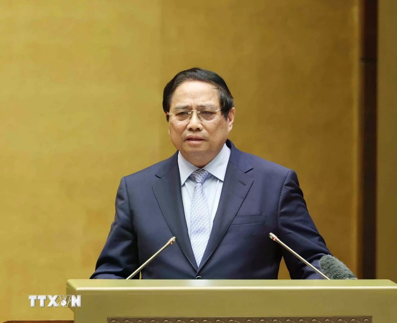 范明政总理发言。图自越通社