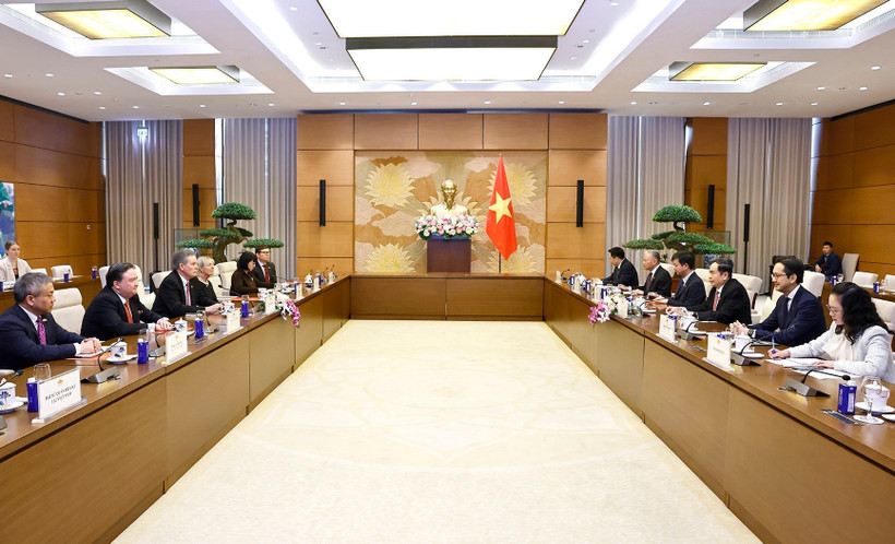 会见场景。图自越通社