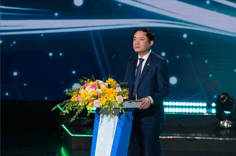 越南国家能源工业公司总经理黎玉山在活动上发言。图自越通社