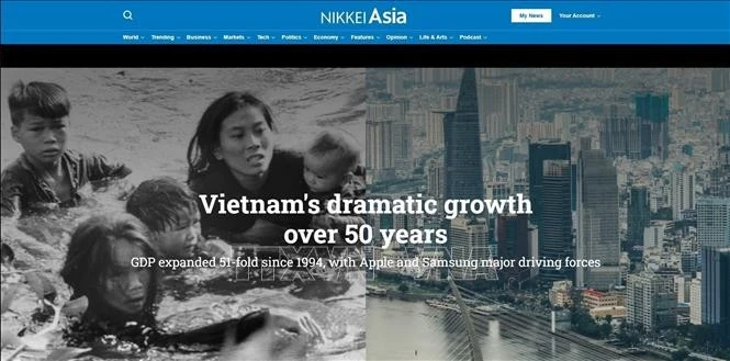 日本《日经亚洲》屏幕截图。图自越通社