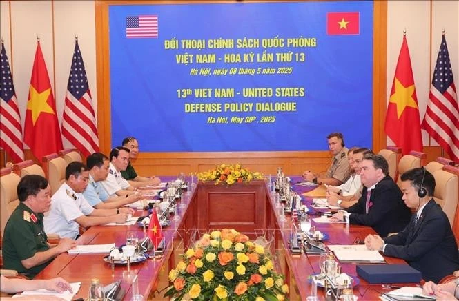 第13次越美防务政策对话场景。图自越通社