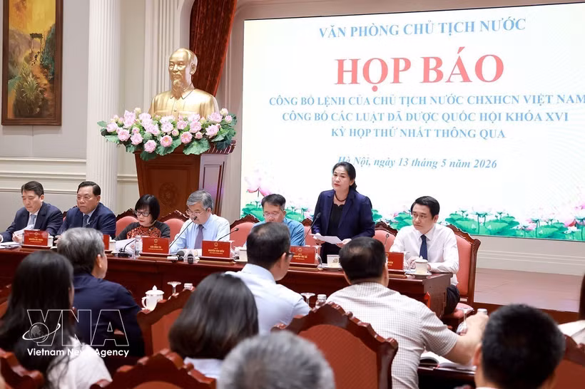 新闻发布会现场。图自越通社